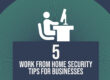 Person At Computer With The Words "5 Work From Home Security Tips For Business"